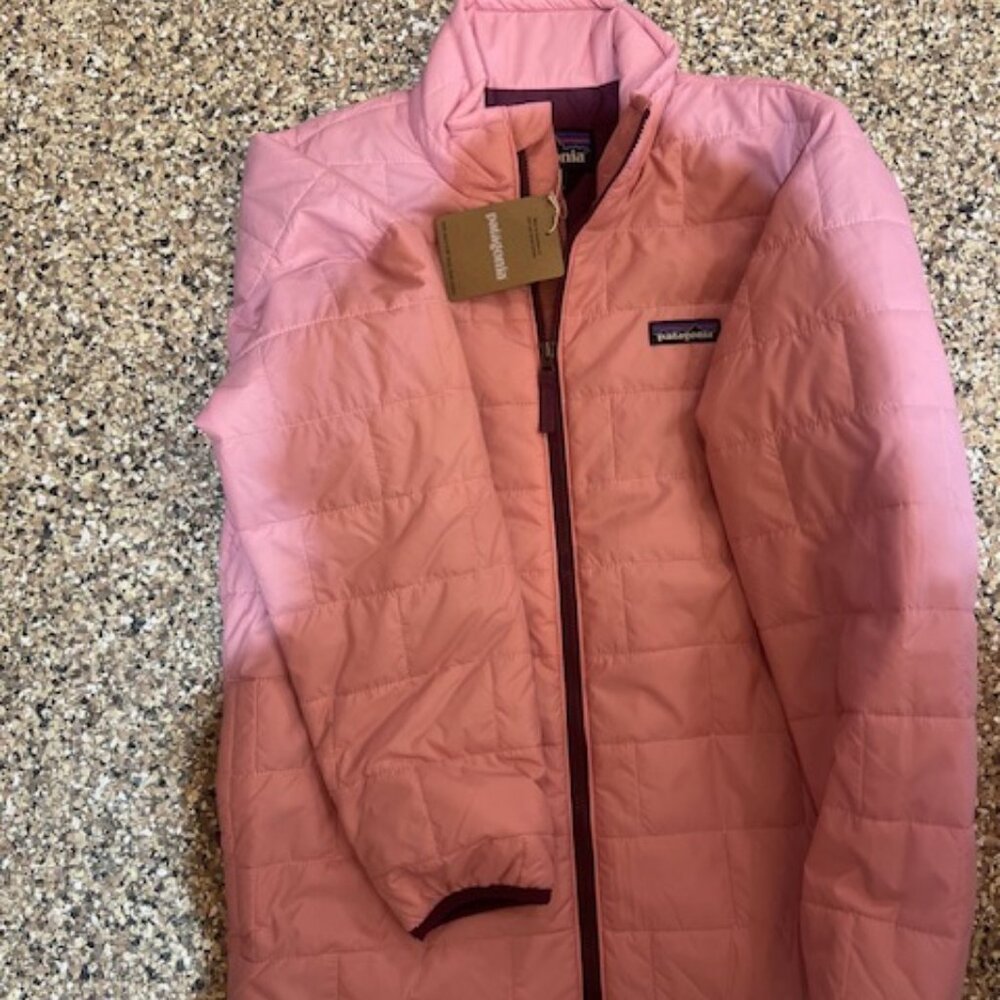 NWT Patagonia Youth Kids Nano Puff Brick Quilted Jacket- Planet Pink - Picture 2 of 2